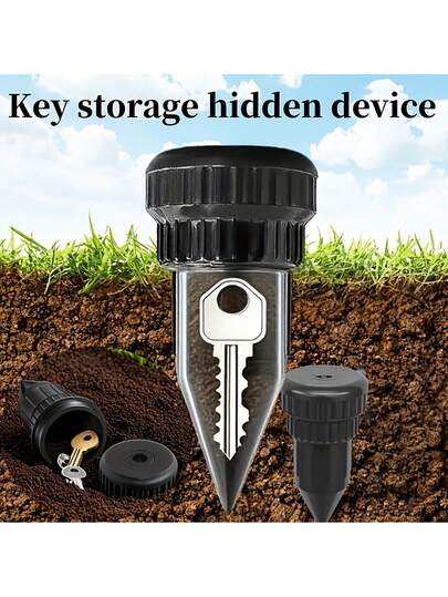 2个装洒水器钥匙隐藏器 - 逼真的钥匙隐藏器，适用于户外花园、草坪和露台的钥匙安全收纳容器 - 防水防腐蚀，可轻松埋入草坪和花园地下