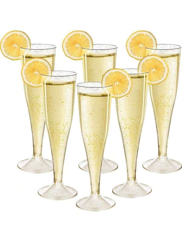 8pcs/20pcs/60pcs Multi-Style Reusable 4.5oz Party Champagne Cups, Suitable For Parties, Weddings And Large Celebrations, Juice Cups, Cups, Welcome Drink Cups, Party Cups
