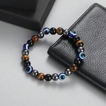 四层防护手链，虎眼石、赤铁矿、黑曜石串珠手链，水晶饰品，男女通用 - 彩色 - 查看 11