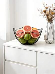 Lotus Leaf Shaped Iron Art European Style Fruit Plate, High-End Living Room Coffee Table Household Fruit Basket, Snack Plate, Fruit Dish - Black - View 3