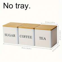 Bộ 3 hũ đựng bằng sắt đen trắng có nắp đậy, thích hợp để đựng hạt cà phê, đường, lá trà và các vật dụng nhà bếp khác. - Xem 9