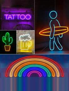 Flexible LED Strip Lights, Remote Control, Multiple Modes, Outdoor Waterproof RGB Neon Lights, Music Sync Gaming LED Neon Light Strips, Suitable For Bedroom Indoor Home Decor, Party Decor, DJ Disco Atmosphere Lighting, Gaming Atmosphere Lighting - Multicolor Light - View 5