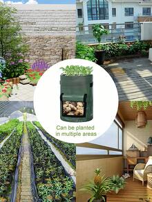 Sacs de culture, bacs à pommes de terre avec rabat et poignées, pots de jardin en tissu durable et résistants, convenant à la plantation d'oignons, de fruits, de tomates, de carottes, de légumes. Sacs de plantation de jardin pour usage extérieur, avec trous de drainage. Idéal pour Pâques, plantes, jardinage, jardinières d'extérieur, décoration de la maison, décoration de jardin, balcon, décoration de cour - Multicolore - Voir 5