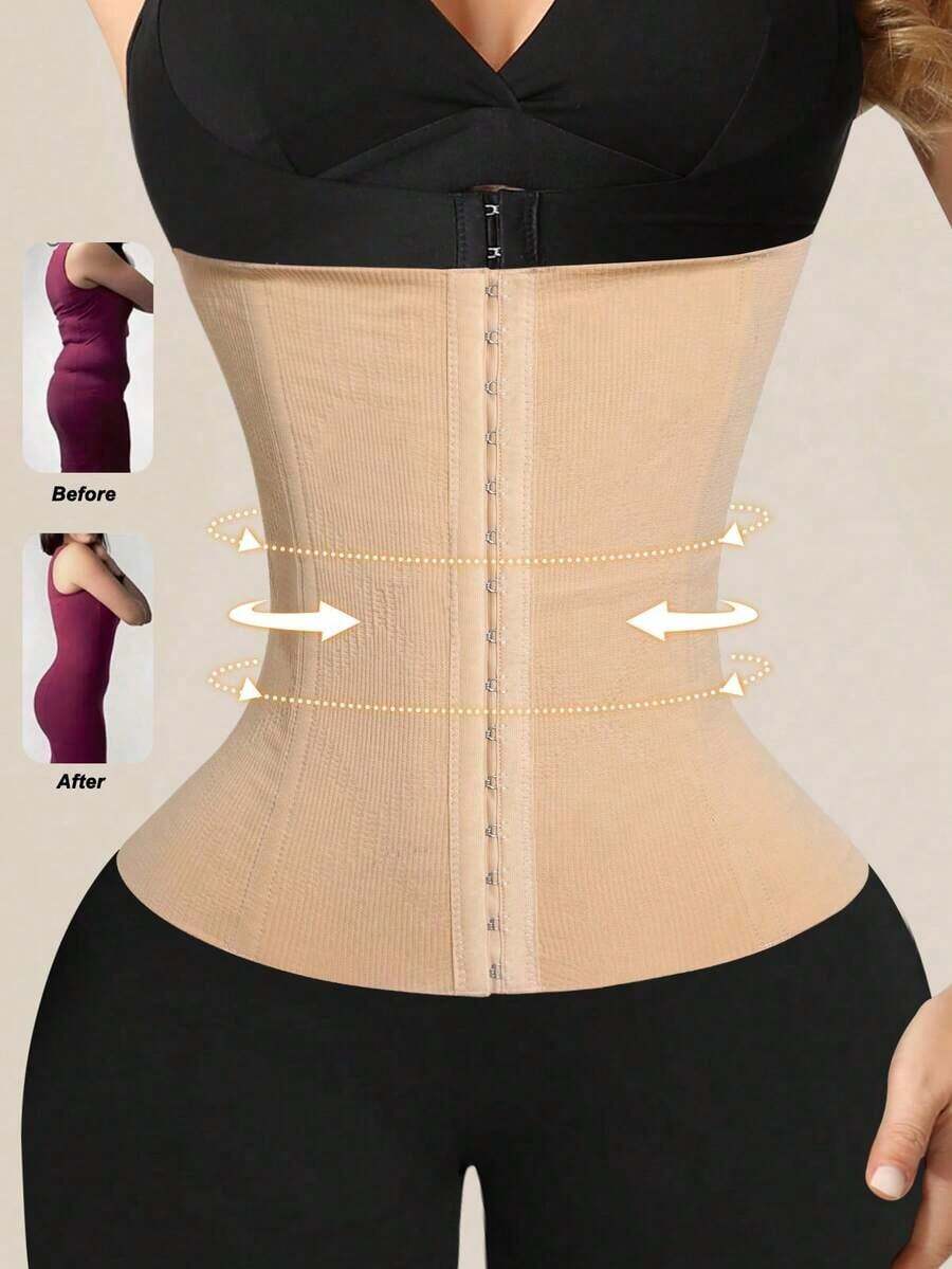 1 Pc Waist Trainer Body Shaper Tummy Slimming Body Shapers Women Corset Women Shapewear Woman Shapewear Women Tummy Control Comfortable Girdle - 杏 - 查看 1