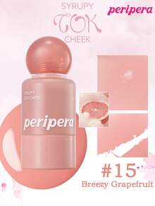 Peripera K-Beauty SYRUPY TOK CHEEK 液體腮紅，奶油般腮紅質地，打造自然發光妝感，觸感滑順，自然妝容 - #15 Breezy Grapefruit - 查看 2