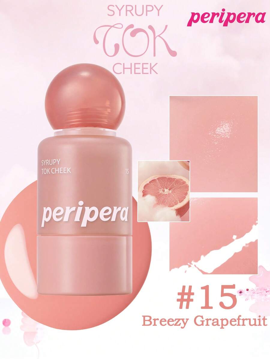 Peripera K-Beauty SYRUPY TOK CHEEK 液體腮紅，奶油般腮紅質地，打造自然發光妝感，觸感滑順，自然妝容