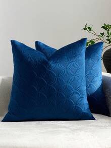 1/2 vỏ gối trang trí 18x18 inch, vỏ gối vuông mềm mại bằng nhung trang trí cho ghế sofa, giường, xe hơi. - Màu xanh hải quân - Xem 6