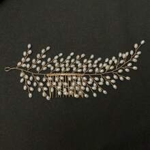 1pc Elegant Floral Iron Headband, Bridal Wedding Hair Accessory, Suitable For All Seasons - Silver - View 14