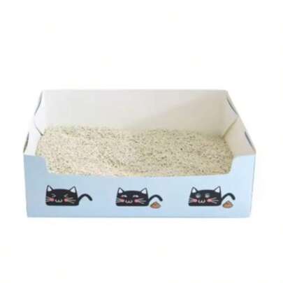 1 قطعة/5 قطع صندوق قطط قابل للطي شبه مفتوح للتخلص منه، مرحاض قطط محمول للسفر والخارج، سهل الحمل والاستخدام في أي مكان، صينية قطط من ورق سميك مقاوم للتسرب مناسبة لأصحاب الحيوانات الأليفة المتكاسلين، مناسبة للقطط والكلاب عند الخروج أو السفر أو في الحديقة