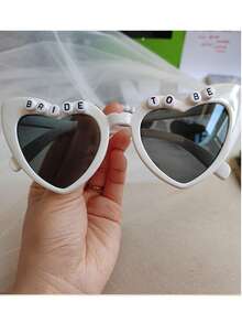 2pcs Personalized Letter Fashion Glasses, Available In White And Black, Suitable For Bride, Groomsman, Bridal Party, Newlyweds, Great Wedding Gift - View 6