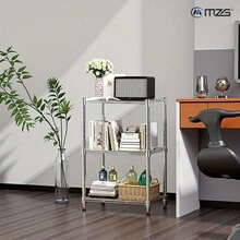 M MZG 500 Lbs Wire Shelf Unit, Space Saving 3-Tier Storage Shelf, Multi-Purpose Organizer Rack For Living Room Decor, Kitchen, Bathroom, Office-Silver 11.8" D X 17.7" W X 26.4" H - Sliver_3-Tier_11.8" D X 17.7" W X 26.4" H - 查看 4