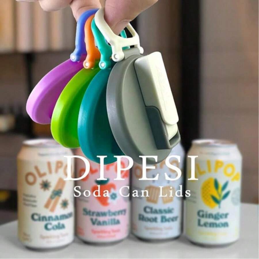 4-Color Reusable Soft Drink Can Lids With Straws, Suitable For Beverages, Juices And Soft Drinks - Multicolor - View 1