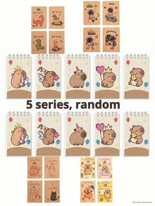 12pcs/Set Capybara Office Supplies, Capybara Pattern, 12/10/8/6/5/4pcs/Set, Cute Stitch Pocket Notebook, Notebook, Cartoon Office Supplies, Cartoon Theme Diary, Suitable For Students And Office Use, Back To School Gift (Some Items Shipped Randomly) - Multicolor - View 13