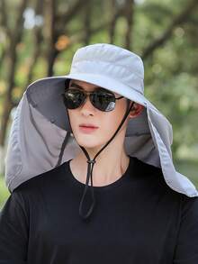 1/2/5pcs Men's Summer Detachable Shawl Outdoor Quick-Dry Waterproof Bucket Hat, Sun Protection Hat For Fishing, Hiking, Hunting, Breathable,Beach,Holiday - A - View 9