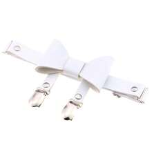 A Punk Street Dance Bowknot Metal Double Duckbill Leather Garter Belt, Boot Strap, Elastic Foot Accessory, Anti-Slip Sock Strap - Màu tím - Xem 11