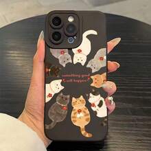 1个新款可爱猫咪天使眼亲肤防摔TPU手机壳，兼容 17、11、16 Pro Max、16 Pro、16、15 Pro Max、14 Pro Max / Galaxy S25系列、A16 / Honor X6A、X7B、X8B / 13C、Note 13 - 黑色 - 查看 3