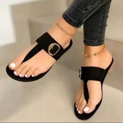 Women's Casual Solid Color Beach Flip Flops