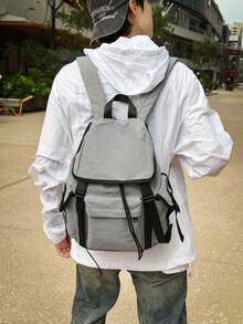 New Minimalist Unisex Casual Backpack, Large Capacity, Retro Japanese Harajuku Style Multi-Function Bag - Multicolor - View 7