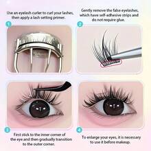 100 Clusters Self-Adhesive Eyelashes - C-Curl Slender Dog Style, 10-12mm Mixed Lengths, 0.07mm Ultra-Thin Natural Lashes For Anime/Doll/Cat-Eye Looks, Beginner-Friendly False Lashes To Enlarge Eyes, Eye Lash Extensions Supplies, Beginnerfriendly Makeup, Wispy Lash Effect, Lightweight Lash Clusters, Lash Enhancement, Beauty Lovers - 水貂絨 - 查看 7