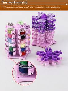 1pc Spool-Shaped Storage Box Or Set With Storage Tower And Spools, Creative And Practical Design To Store Regular Plastic Or Metal Sewing Machine Bobbins, Multifunctional Bobbin Holder Sewing Accessory - A - View 6