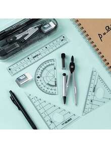8pcs Student Math Geometry Kit Drafting Tools Set With Storage Box - Sets - View 9