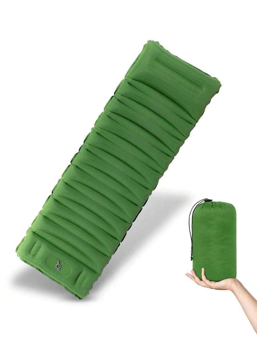 Camping Sleeping Pad Inflatable Camping Mat Pillow Foot Pump Outdoor Camping Pad With Carrying Bag - Multicolor - View 1