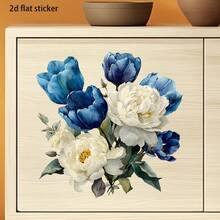 1pc 2D Creative Plant & Floral Wall Decor Sticker, Realistic Watercolor Style With Rich Color Layers, Full Of Natural Vitality And Healing, Made Of PVC Material With Moderate Adhesiveness And No Residue - one-size - View 7