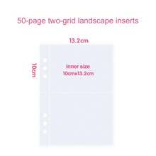 Carpeta de hojas sueltas A5, carpeta de anillas estilo Ins, cuaderno exfoliante de PP, cubierta de núcleo interno, cuaderno de notas, diario, planificador de oficina B4LW - 50P 4 cuadrículas - Ver 11