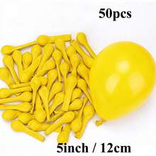 50 piezas de globos amarillos de 5 pulgadas para fiesta, decoración de cumpleaños, fiesta con tema de primavera/verano - Amarillo - Ver 6