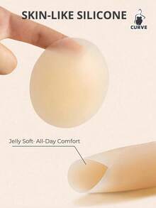 2PCS/4PCS No Show Sticky Nipple Covers, Invisible Reusable Waterproof Breathable Pasties, Skin Friendly Anti Slip Adhesive Pads For Backless Strapless Dresses, Wedding Party - Multicolor - View 4