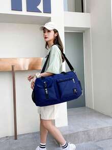 Travel Bag With Wet And Dry Separation Pocket, Travel Bag With Shoe Compartment, Business Travel, Fitness, Outdoor, School Supplies, Student, Holiday, Overnight Bag With Shoe Bag - Multicolor - View 7