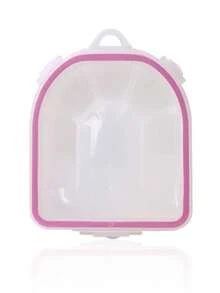 1pc Pink Double Layer Nail Soaking Bowl Soak Off Gel Polish Remover Manicure Bowl Manicure Tools,Nail Supplies,Nail Tools,Nail Art Tools,Back To School,Nails,Nail Tools For Press On Nails - Pink - View 3