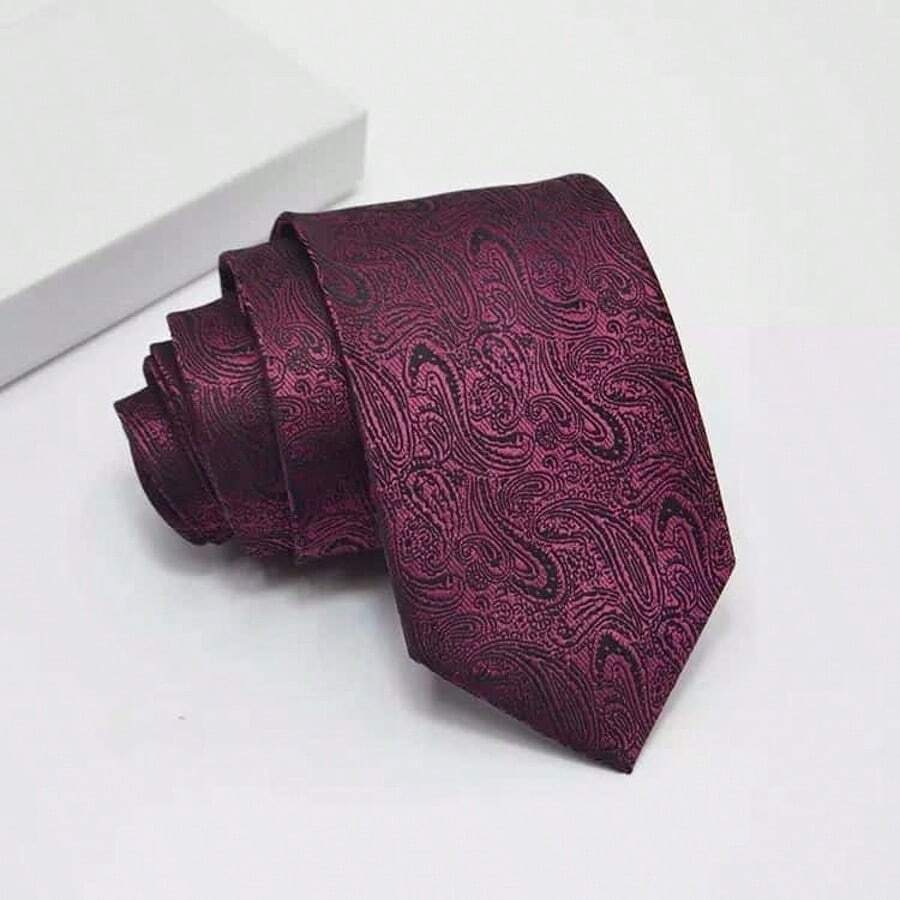 1 chiếc cà vạt thời trang thường ngày, phù hợp cho công sở và sinh hoạt hàng ngày. - Màu Đỏ Sâu - Xem 1