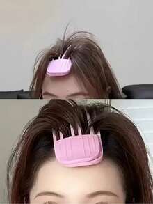 1pc Fluffy Hairpin Curling Bangs Clips Hair Roots Volumizing Hair Clips Set Women Curling Fixed Clip Fashion Volume Hair Roller ,Hair Styling Tools ,Beauty ,Hair Accessories - Lilac Purple - View 3