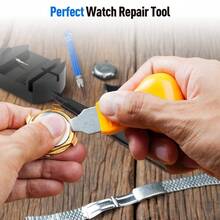 Watch Repair Kit, Watch Battery Replacement Tool Kit, Watch Link Removal Kit, Watch Band Replacement Tool, Watch Repair Screwdriver Set, Watch Back Remover Holder, Spring Bar, Tweezers - Silver - View 9
