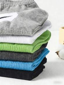 1双男士吸湿排汗透气骑行、跑步、运动休闲短袜，防滑 - 彩色 - 查看 2