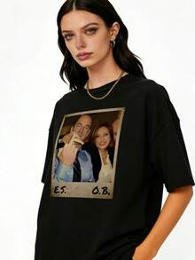 Vintage Olivia Benson And Elliot Stabler T-Shirt Law And Order SVU Vintage Hoodie 90s Retro Graphi - 黑色 - 查看 1