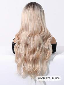 Tóc nối thẳng dài 26 inch, kiểu chữ U, không đường nối, chất liệu tổng hợp, tóc giả kiểu tự nhiên rẽ ngôi giữa màu vàng ombre cho nữ, tóc giả ombre vàng, quà tặng cho bé gái, quà tốt nghiệp/mùa hè, quà tặng sẵn sàng, quà Halloween/Giáng sinh. - Tóc vàng ombre - Xem 7