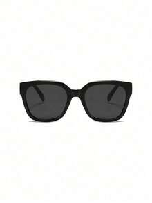 1副方形大框时尚眼镜，高端女士时尚眼镜 - 黑框灰片 - 查看 2