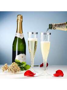 8pcs/20pcs/60pcs Multi-Style Reusable 4.5oz Party Champagne Cups, Suitable For Parties, Weddings And Large Celebrations, Juice Cups, Cups, Welcome Drink Cups, Party Cups - View 2