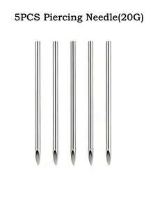 Kit de perforación de nariz de 5 piezas/15 piezas con agujas de perforación de 20G y 6 piezas de pendientes de nariz de acero inoxidable para perforación de nariz, septum y labio - Ver 10