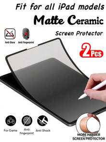 2-Pack Ceramic Screen Protector For IPad 10 (10.9 Inch, 2022 Model) / 11 (2025 Model), High-Definition Flexible Matte PET Screen Film, Compatible With IPad 10.9 Inch (2022 10th Generation), High Sensitivity, Bubble-Free, 9H Hardness Glass, Scratch-Resistant, Shock-Proof, Fingerprint-Proof, Compatible With Apple Mini/Air - 2pcs - View 23