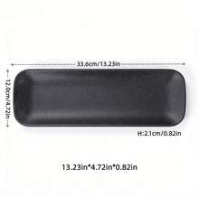 1pc New Black Carbon Fiber Long Plate, Sauce Dish, Rectangular Plate, Oval Plate, 3-Compartment Plate / Melamine Tableware, Material, Clear Carbon Fiber Texture, Minimalist Design, Versatile, Wear-Resistant, Scratch-Resistant, Impact-Resistant, Easy To Clean, Suitable For Home And Restaurant - Black Carbon Fiber - View 10