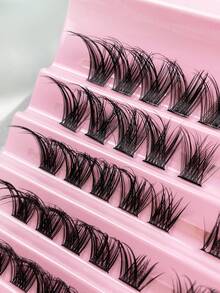 100根单根保湿假睫毛，D卷翘蓬松仿貂毛假睫毛，睫毛嫁接，保湿效果，卡通睫毛，自然妆效，DIY角色扮演及日常魅力假睫毛簇，睫毛簇，单根假睫毛，假睫毛 - D - 查看 3