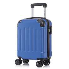 YONSLY Hard Shell Suitcase 16/20/24/28 Inches With 4 360° Wheels Sturdy Double Zipper Combination Lock Mesh Pocket Soft Rubber Handle Travel Suitcase - 寶藍色 - 查看 11