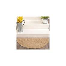Handmade Natural Jute Front Door Rug Outdoor Welcome Mat Half Circle Jute Rug Front Door Entry Mat Coastal Farmhouse Flooring Outside Pathway Patio Stairs Doormat (Beige 1) - Beige1 - View 1