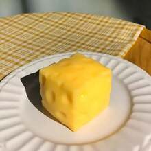 1pc 7cm Square Ultrathin Cheese Ball Squishy Toy, TPR Shell Slow Rebound Squeeze Toy, No Filler, DIY Cheese Skin Squishy, Birthday/Christmas/Halloween Gift, Perfect Gift, Stress Relief Gift For Teens - Multicolor - View 11