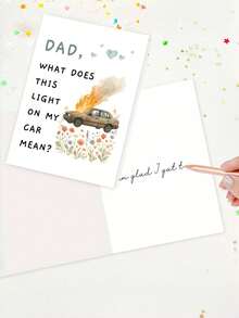 1pc Funny Father's Day & Dad Birthday Card With Envelope - Humorous Dad Joke Gift, Perfect Dad Card From Daughter, Blank Inner Page - View 4