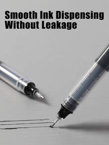 30pcs Quick-Drying Liquid Ink Ballpoint Pens 0.5mm Black & Blue Ink, School & Office Supplies, Back To School - Sets - View 5