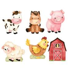 Kit 06 Totems Display MDF Adhesive Pézinho Fazendinha 25cm - D-FZDK6 - Xem 1